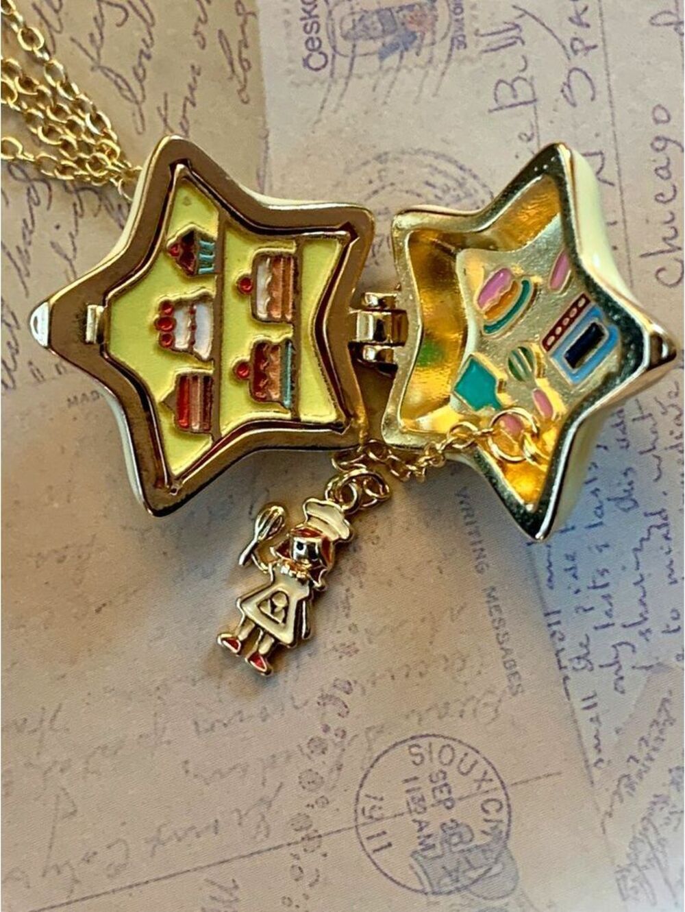 Baker Star Locket Necklace Bakery Kitchen Enamel Pendant